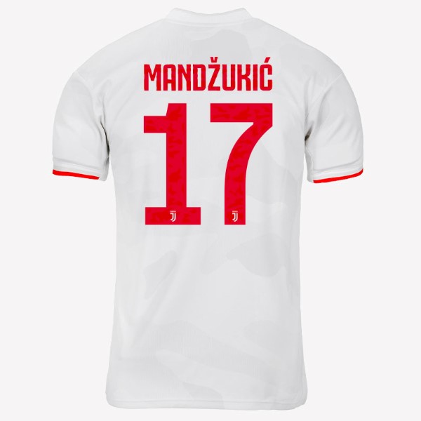 Camiseta Juventus NO.17 Mandzukic Replica Segunda Ropa 2019/20 Gris Blanco